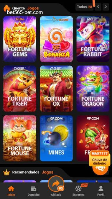 Aplicativo móvel BET565 para iOS e Android